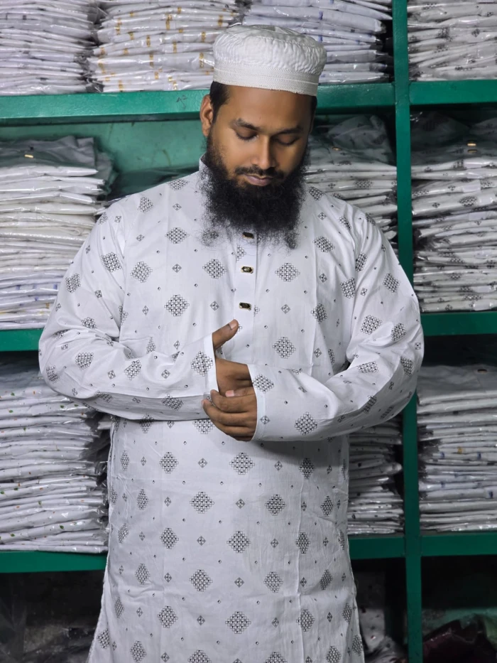 ধুতি কটন অফার মূল্য বড়ফুল 1সাদা